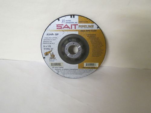 SAIT 22042 Type 27 Cutting/Grinding Wheel A24R Pipeline, 6&#034; x 1/8&#034; x 7/8&#034; - 2