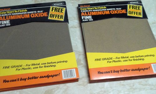 B59 lot of 30 sheets 9&#034; x 11&#034; fine aa0-150 aluminum oxide sanding sandpaper new for sale