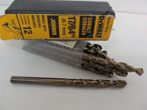 Dewalt dd4017b12, 17/64&#034;, cobalt, jobber length drill bits - 12 each for sale