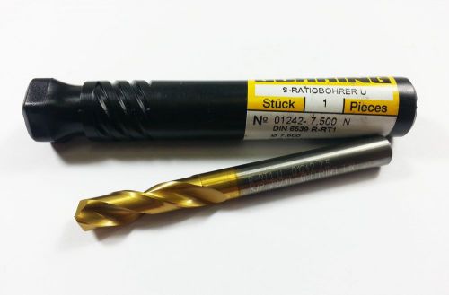 7.5mm guhring 1242 solid carbide tin coated 3xd screw machine drill (j299) for sale