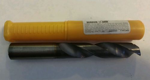 NEW! Sandvik Coromant 17.5mm, .689&#034; solid carbide thru-coolant drill