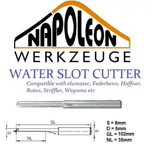 Napoleon 8mm water slot cutter straight cutting edge elumatec, Federhenn, Rotox