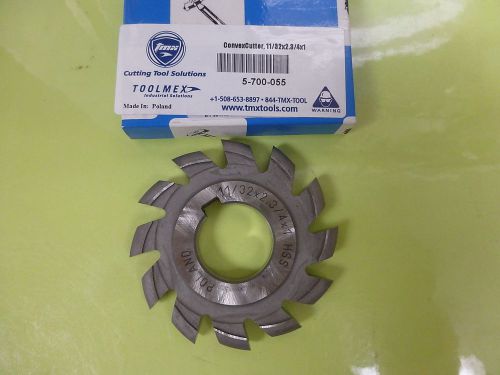 CONVEX MILLING CUTTER 11/32&#034; CIRCLE DIAx2-3/4&#034; ODx1&#034; HOLE HIGH SPEED NEW $28.65