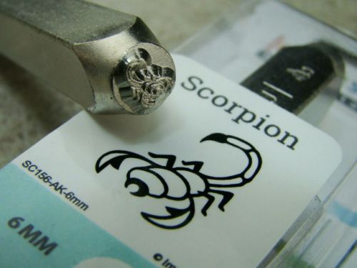 &#034;Scorpion&#034; 1/4&#034;-6mm-Large Stamp-Metal-Hardened Steel-Gold &amp; Silver Bar