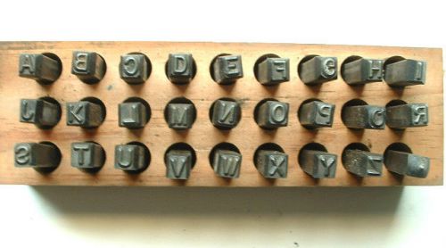 Vintage Machine Cut Steel Punch Die Stamp Set Alphabet Letters Complete 3/16&#034;