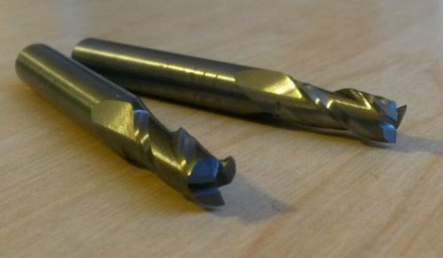 (2pc)-17/64&#034; 3 Flute Square End Mill, 3/4&#034; LOC, 2 1/2&#034; OAL
