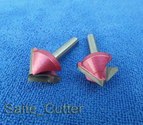2pcs 3D CNC Engraving V Groove Router Bits Woodworking Cutter 6mmx16mmx90 Degree