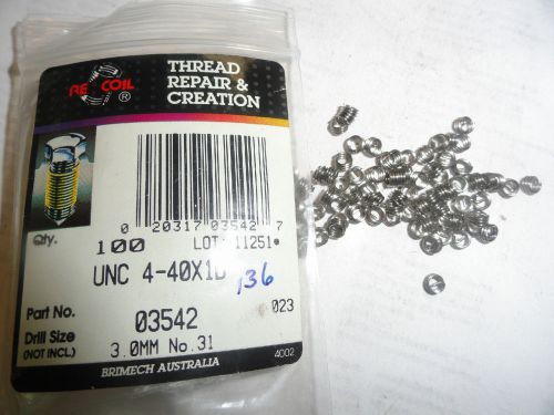 Recoil 4-40 x 1d free running threaded inserts, 03542 for sale