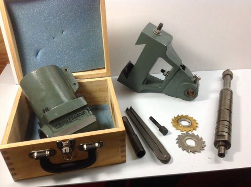 Bridgeport right angle head, support, arbor, cutters.  great cond! for sale