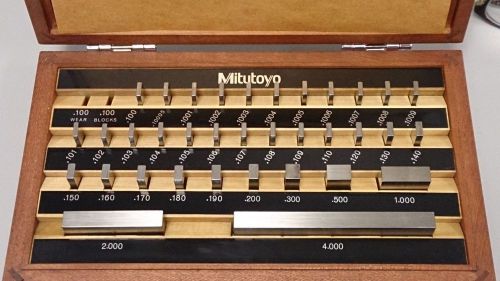 Mitutoyo 35pc rectangular gage block set for sale