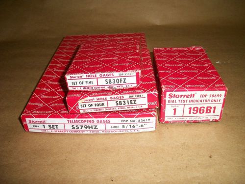 Starrett tools lot telescopic &amp; small hole gages dial indicator for sale