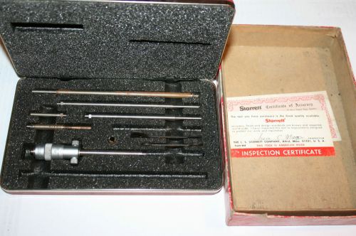 Starrett 124az 6 piece solid -rod inside micrometer set for sale