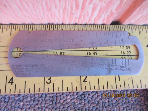 Vintage The National Screw &amp; MFG. Co. Cleveland O Standard Wire And Screw Gauge