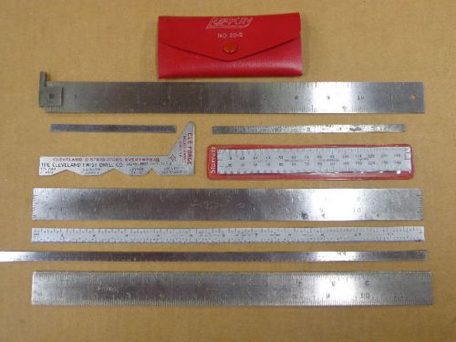 Machinist tools scale &amp; ruler assortment, lathe mill shop starrett, lufkin for sale