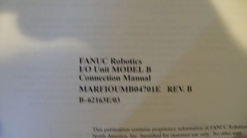 Fanuc Robotics I/O Unit Model B Connection Manual