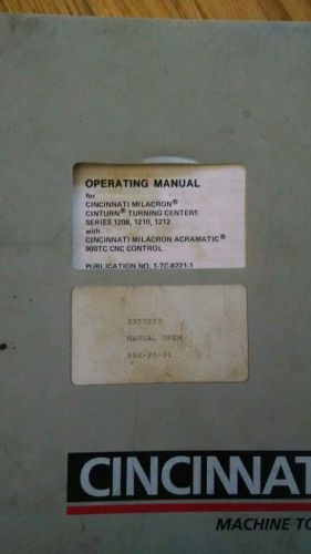 Cincinnati  operating manual cinturn a 900