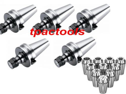 5PC BT40 ER16 PRECISION COLLET CHUCK AND 10PC ER16 COLLETS NEW