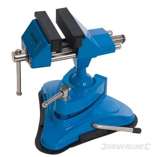Silverline powerful vacuum base swivel head table vice 75mm for sale