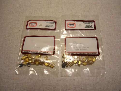 CLIPPARD INSTRUMENT 10-32 TO 1/18&#034; ID HOSE FITTINGS 11752-1 NEW 117521 2 BAGS
