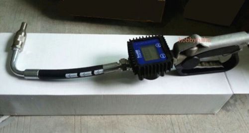 New Useful  one set Digital Oil &amp; Lubricant Nozzle Gun with Flow Meter