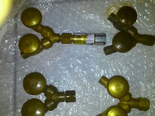(qty 4 )western enterprises valved &#034;y&#034; connections  with valve. 1 oxygen &amp; 3 gas for sale