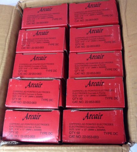 Lot of 10 50 PK ARCAIR 22-053-003 DC Electrode Copperclad 5/16x12 500