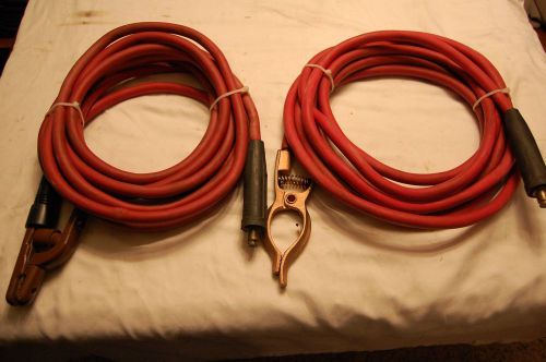 2/0 welding leads 25 ft. with ground clamp, electrode holder and connectors for sale