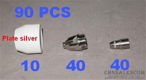 90 PCS P-80 AIR Plasma Cutter Pilot Arc Torch Consumables Plate Silver Cup