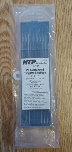 HTP America TL2-7116 2% Lanthanated Tungsten Electrodes 1/16&#034; x 7&#034;, NEW