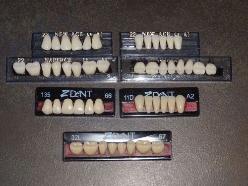 Acrylic upper &amp; lower complete set denture teeth a1   7 sets for sale