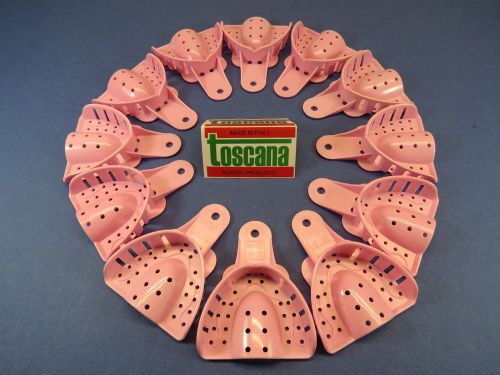 Dental impression tray plastic abs perforated large upper pink adult/12 toscana for sale