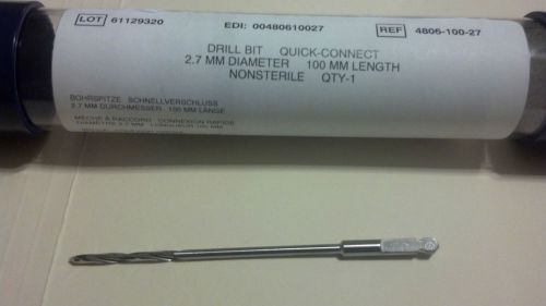 Zimmer 4806-100-27 Drill Bit Quick-Connect 2.7mm diameter 100mm length brand new