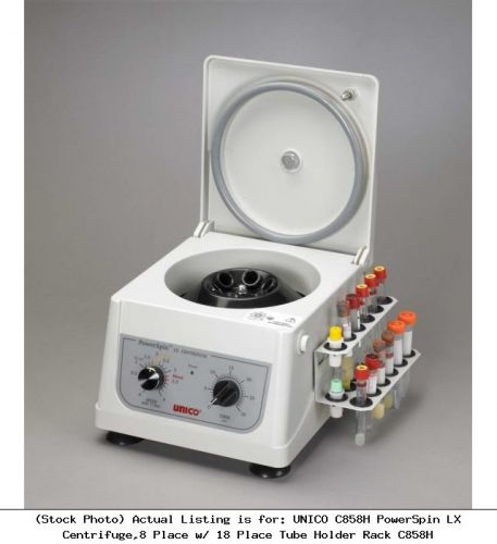 Unico c858h powerspin lx centrifuge,8 place w/ 18 place tube holder rack c858h for sale