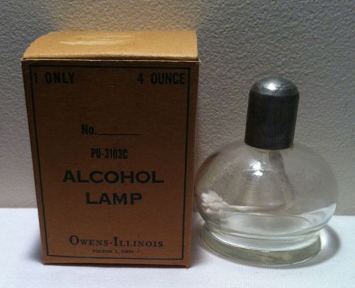 VINTAGE BUNSON / ALCOHOL  BURNER / OWENS - ILLINOIS GLASS CO / IN ORIGINAL BOX
