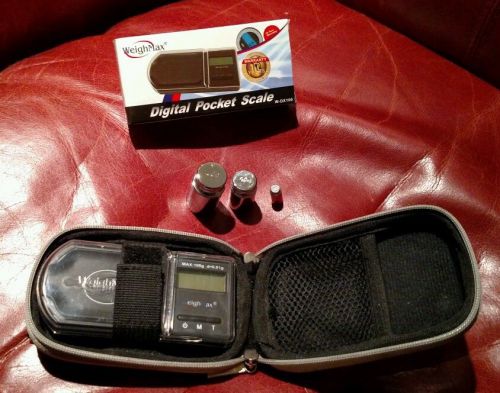 WeighMax W-DX100 Pocket Scale w/ 3 Calibration Weights &amp; Carrying Case