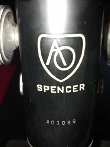 Working AO Spencer Microscope  Two objectives ( 10X &amp; 43X ) and eyepiece ( 10X )