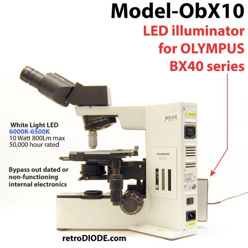 Led illuminator retrofit kit with dimmer control for older olympus microscopes. for sale