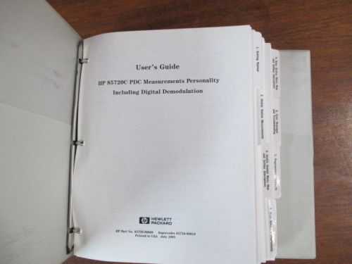 HP Users Guide 85720C PDC Measurements Personality Manual, Original