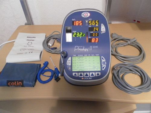 Colin Press-Mate Prodigy II  2240 Patient Vital Sign Monitor - NIBP SP02 E-Temp