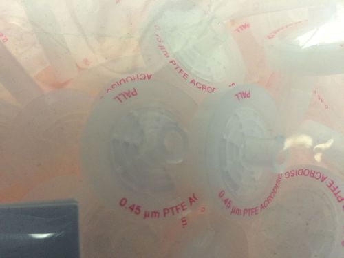 Pall- ptfe syringe filters,membrane diameter 25mm,pore size 0.45um; 50/pack for sale