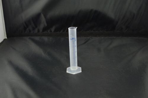 Graduated Cylinder Plastic 25ml Hex Base blue&amp;white scale lot8 free shipping