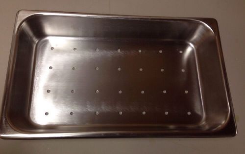 Perforated stainless steel sterilization tray  16 1/2x10.   (u1) for sale