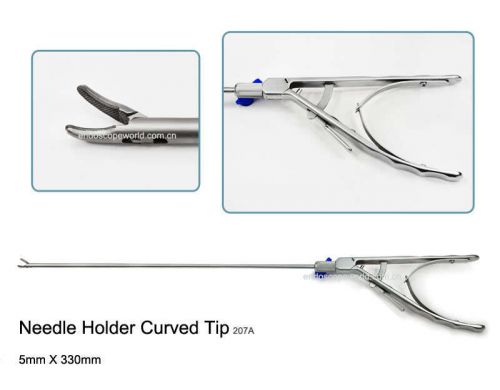New needle holder 5x330mm curved laparoscopy for sale
