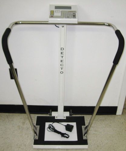Detecto model 758c 600 lbs digital mobile waist-high stand-on physician scale for sale
