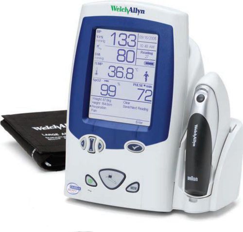 Welch allyn spot vital signs  , blood pressure &amp; braun thermometer  pro 4000 for sale