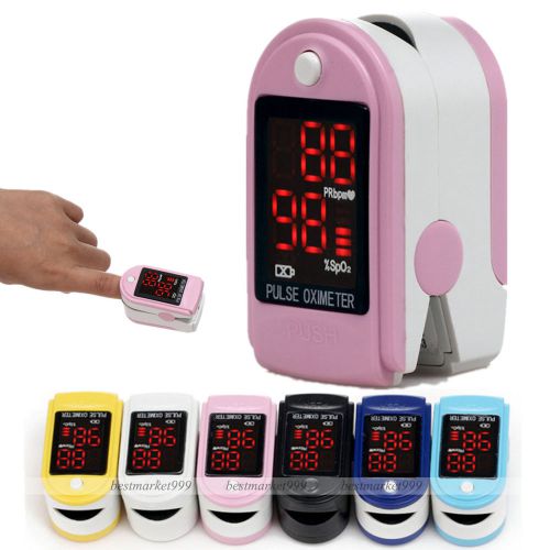 Led display ce pulse oximeter blood oxygen monitor pulse rate pr+spo2 pink color for sale