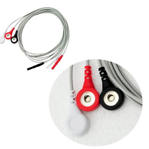 Hot sale! 3 lead ECG EKG leadwire Wire, Snap,Holter Recorder ECG Patient Cable