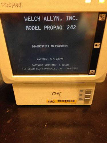 Welch Allyn Propaq Model 242 Patient Monitor NIBP EKG SpO2 Temp with Printer