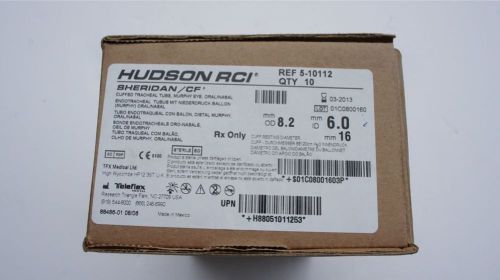 BOX OF 10 Sheridan / CF Sealed cuffed Tracheal Tube 6.0mm # 5-10112 / KC5-10112