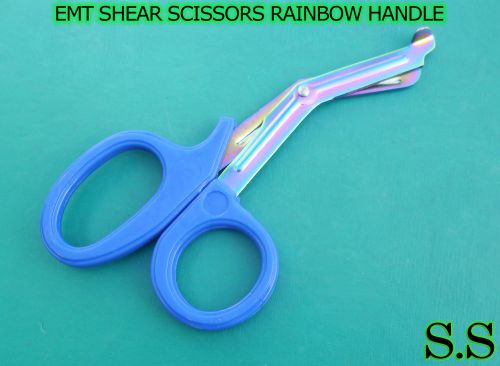 Blue handle rainbow blade tactical medicalshears emtscissors 7.5&#039;&#039; medic aidtool for sale